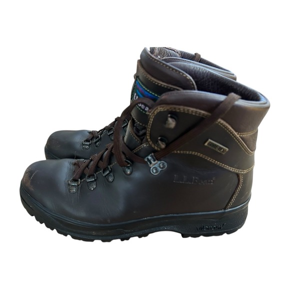 LL Bean Cresta Womens Brown Leather Gore-tex Vibram Sole Hiking Trail Boots Sz 8 - Picture 8 of 16